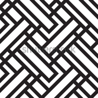 Tapeta Czarno-biały wzór geometryczny retro