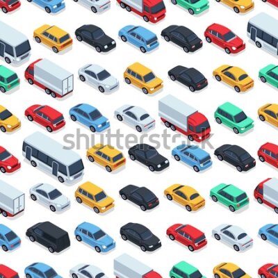 Tapeta Dla Dzieci - Kolorowe Samochody, Ciężarówki i Autobusy