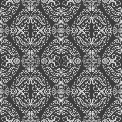 Tapeta Dostojne czarno-białe ornamenty
