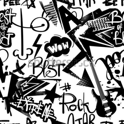Tapeta Graffiti z gitarami