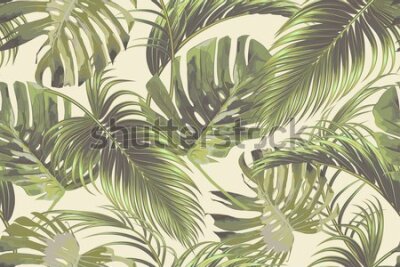 Tapeta Hawajskie liście w stylu retro