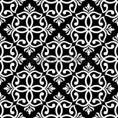 Tapeta Klasyczne królewskie czarno-białe ornamenty