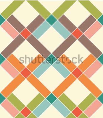 Tapeta Kolorowa geometryczna mozaika retro