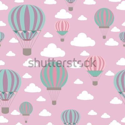 Tapeta Kolorowe balony w chmurach