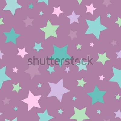 Tapeta Kolorowe gwiazdki na fioletowym tle