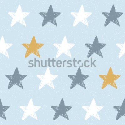 Tapeta Kolorowe gwiazdki na niebieskim tle