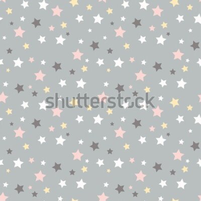 Tapeta Kolorowe gwiazdki na szarym tle