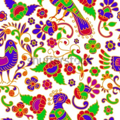 Tapeta Kolorowe wzory folkowe