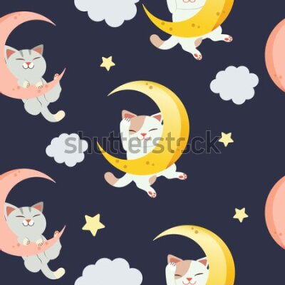 Tapeta Koty na księżycu