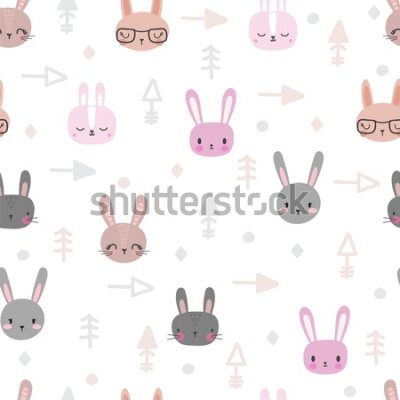 Tapeta Małe króliki na białym tle