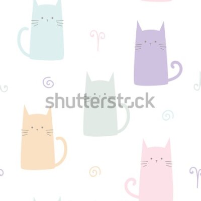 Tapeta Minimalistyczne kolorowe kotki