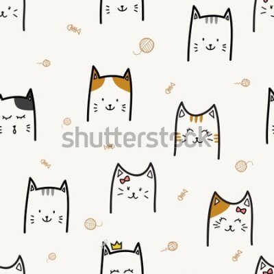 Tapeta Minimalistyczne wesołe kotki