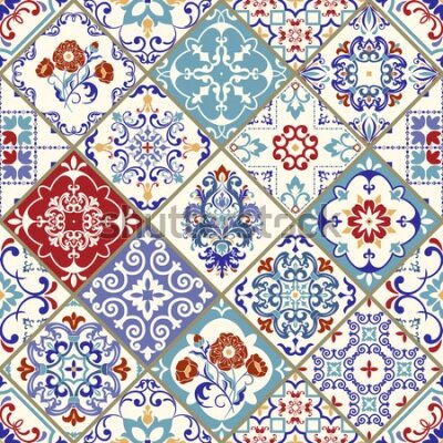 Tapeta Mozaika z roślinnych ornamentów
