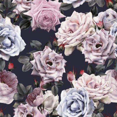 Tapeta Piękne Kolorowe Róże w Stylu Vintage