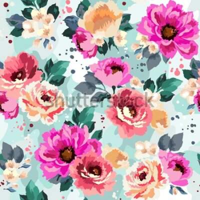 Tapeta Piękne malowane akwarelą kwiaty
