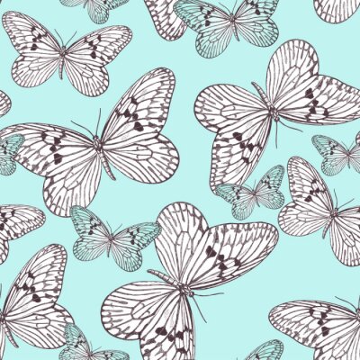 Tapeta Piękne rysowane motyle