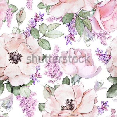 Tapeta Róże fioletowe kwiaty