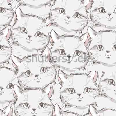 Tapeta Rysowane małe kotki