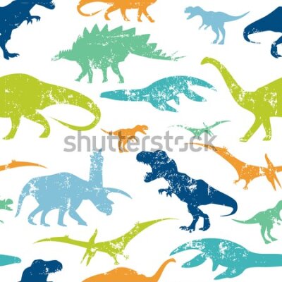 Tapeta Ścienna kolorowe dinozaury, pokój dziecięcy