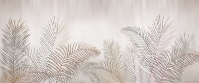 Ścienna liście palmowe natura