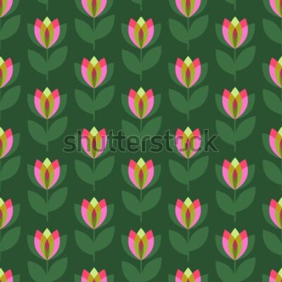 Tapeta Tulipany w folkowym wydaniu