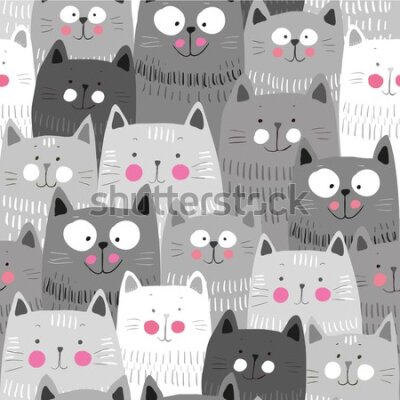 Tapeta Uśmiechnięte szare kotki