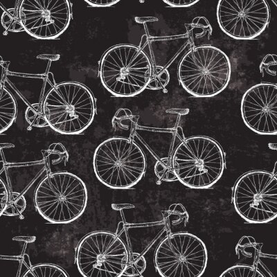 Tapeta Vintage rowery malowane kredą