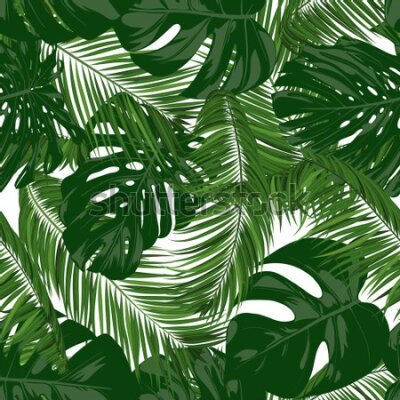 Tapeta Wzór z liści tropikalnych